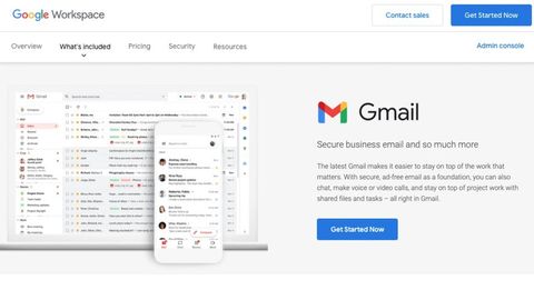 Gmail's homepage