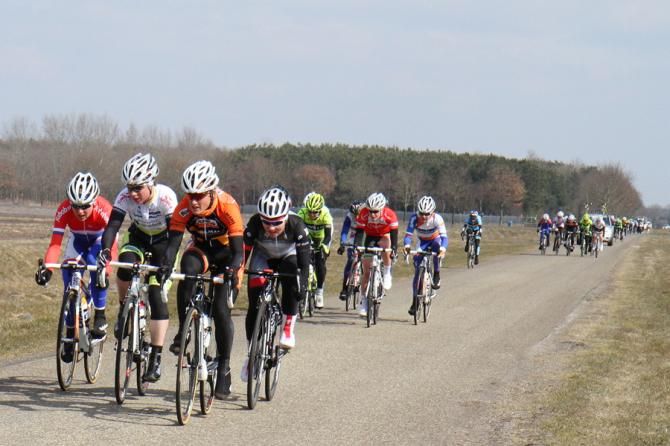 The wind splintered the peloton