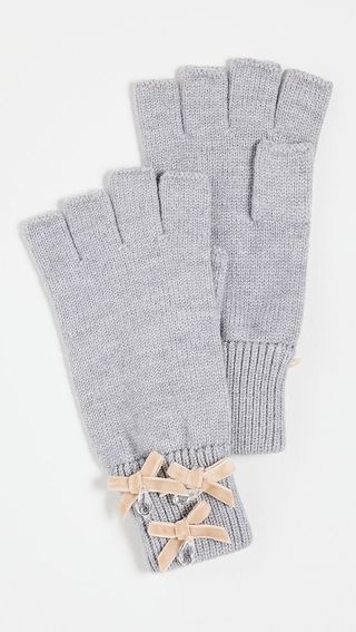 Lele Sadoughi Bow Embellished Fingerless Gloves