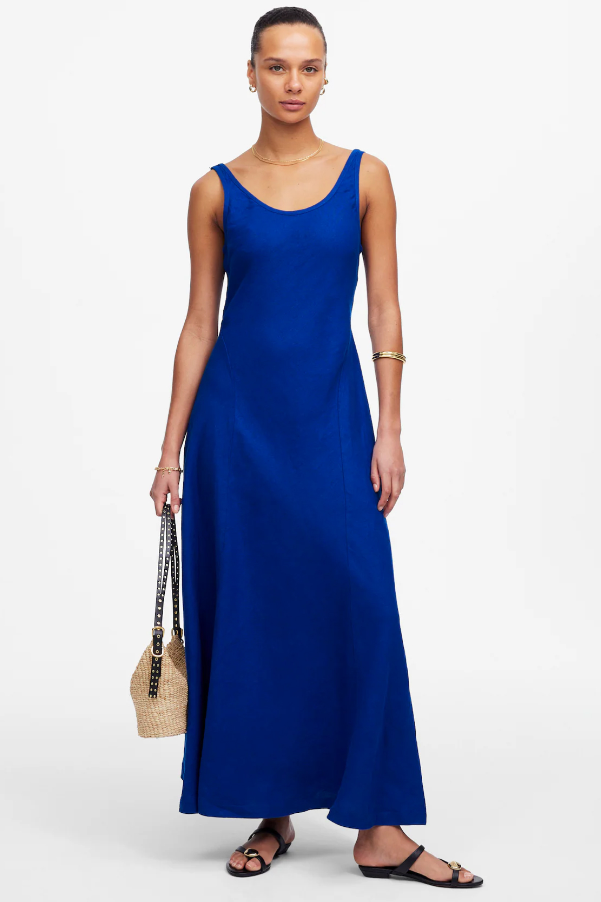 Madewell, Scoopneck Sleeveless Midi Dress in 100% Linen