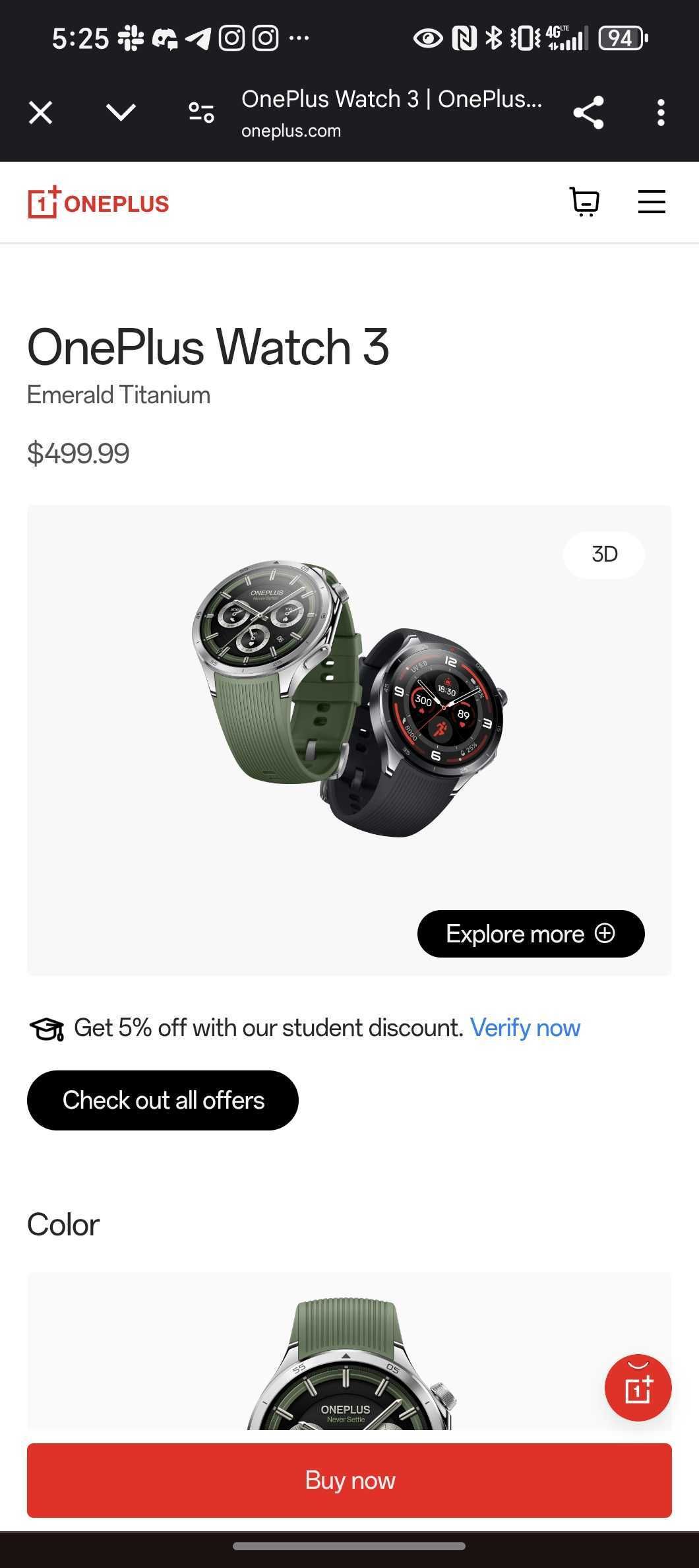 Price hike of OnePlus Watch 3 in U.S.