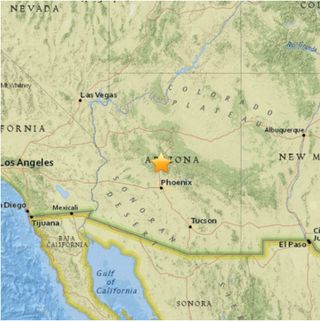 A map of the 4.1-magnitude earthquake that struck Black Canyon City, Arizona, on Nov. 1. 