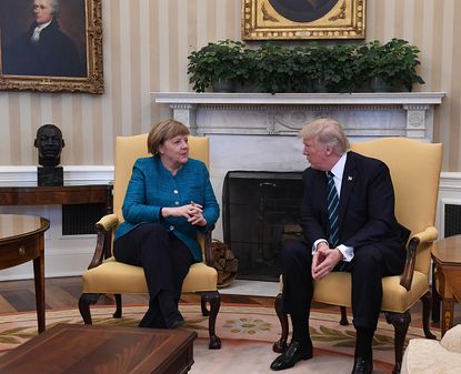 Trump and Merkel met earlier this month.