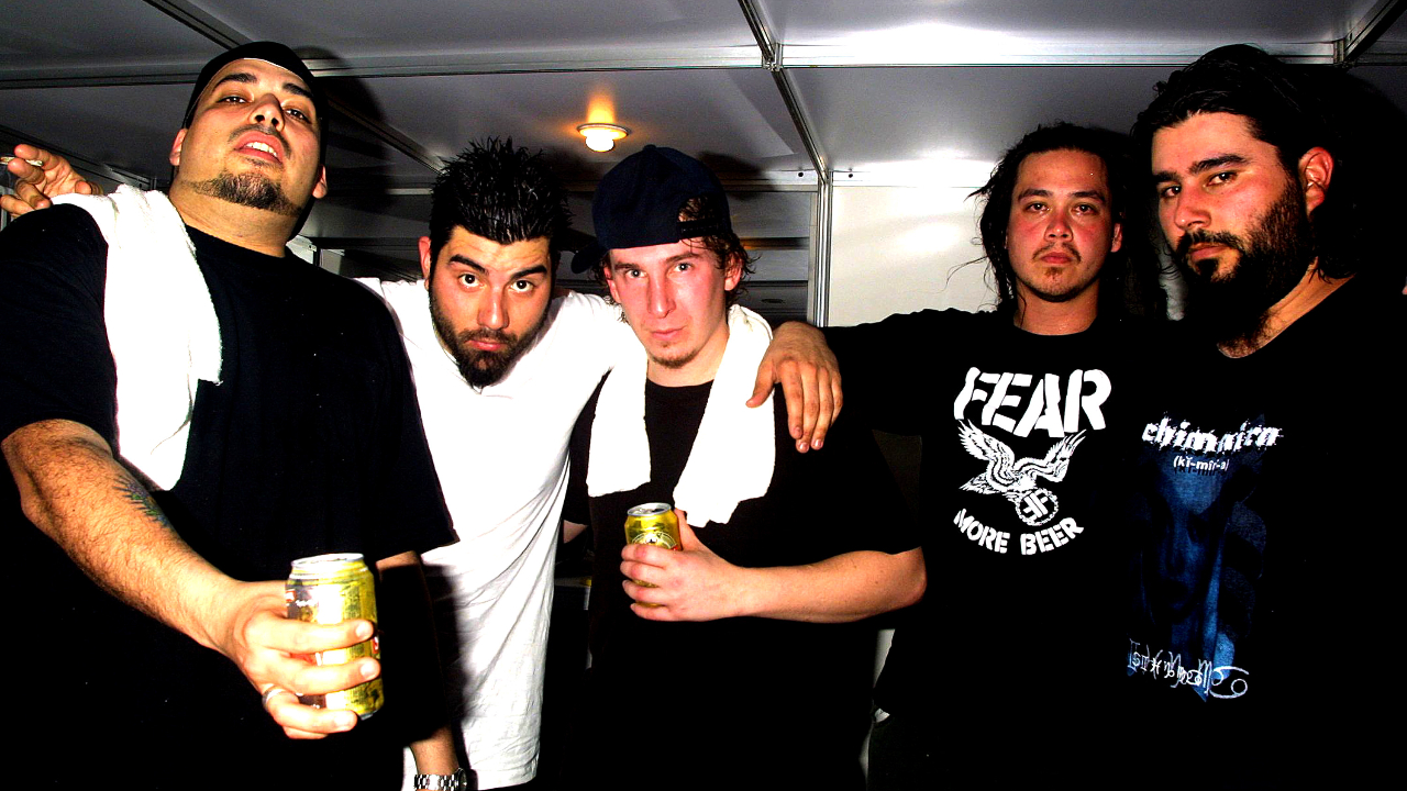 Deftones backstage in 2001