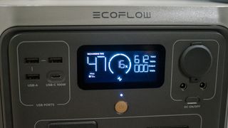 EcoFlow River 2 Max screen showing charging time