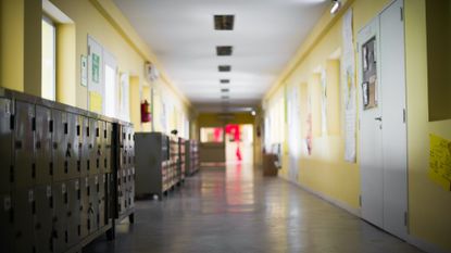 Empty school corridor