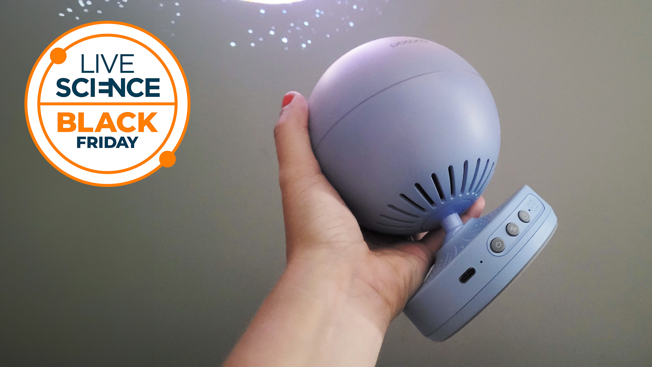 Pococo Galaxy Lite star projector in the hand