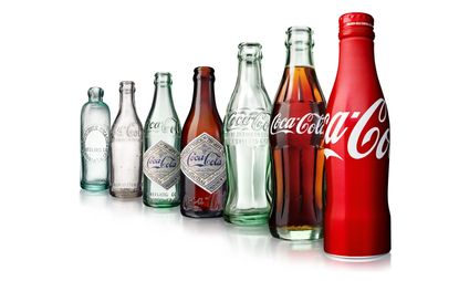 Coca cola bottle designs through the years