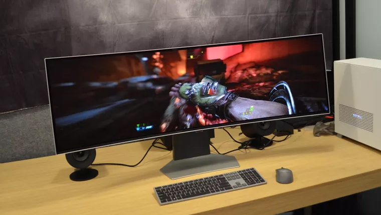 Samsung Odyssey OLED G9 on a desk