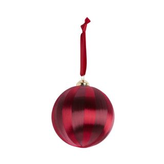 red satin christmas tree ornament