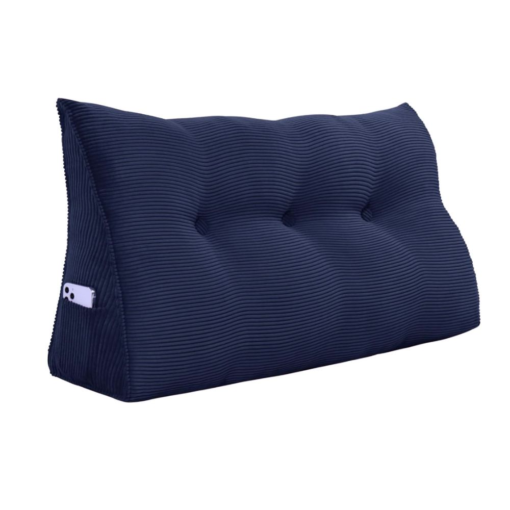 Navy wedge headboard pillow