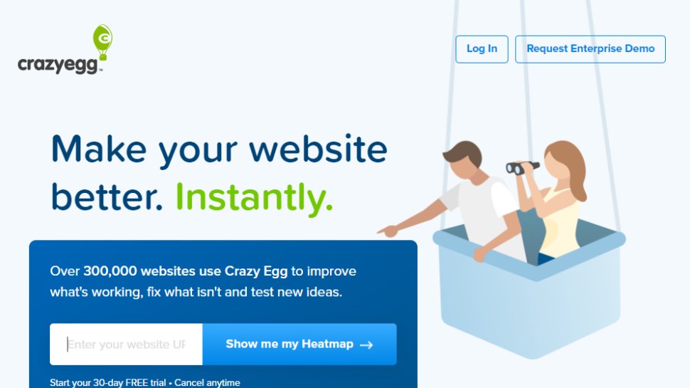 Website screenshot for Crazy Egg