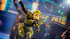 Cast members of Starlight Express during show in London.