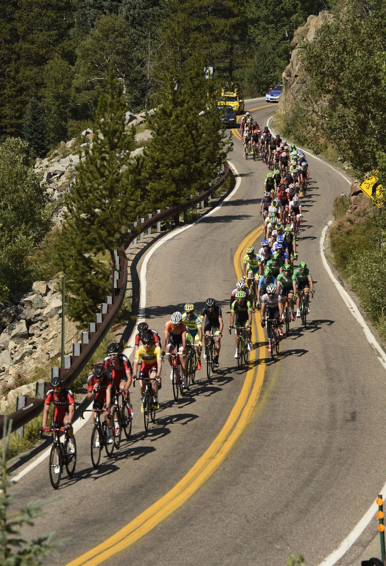 The attacks lined out the peloton