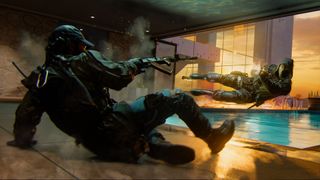 Call of Duty: Black Ops 6 multiplayer gun fight with omnimovement.