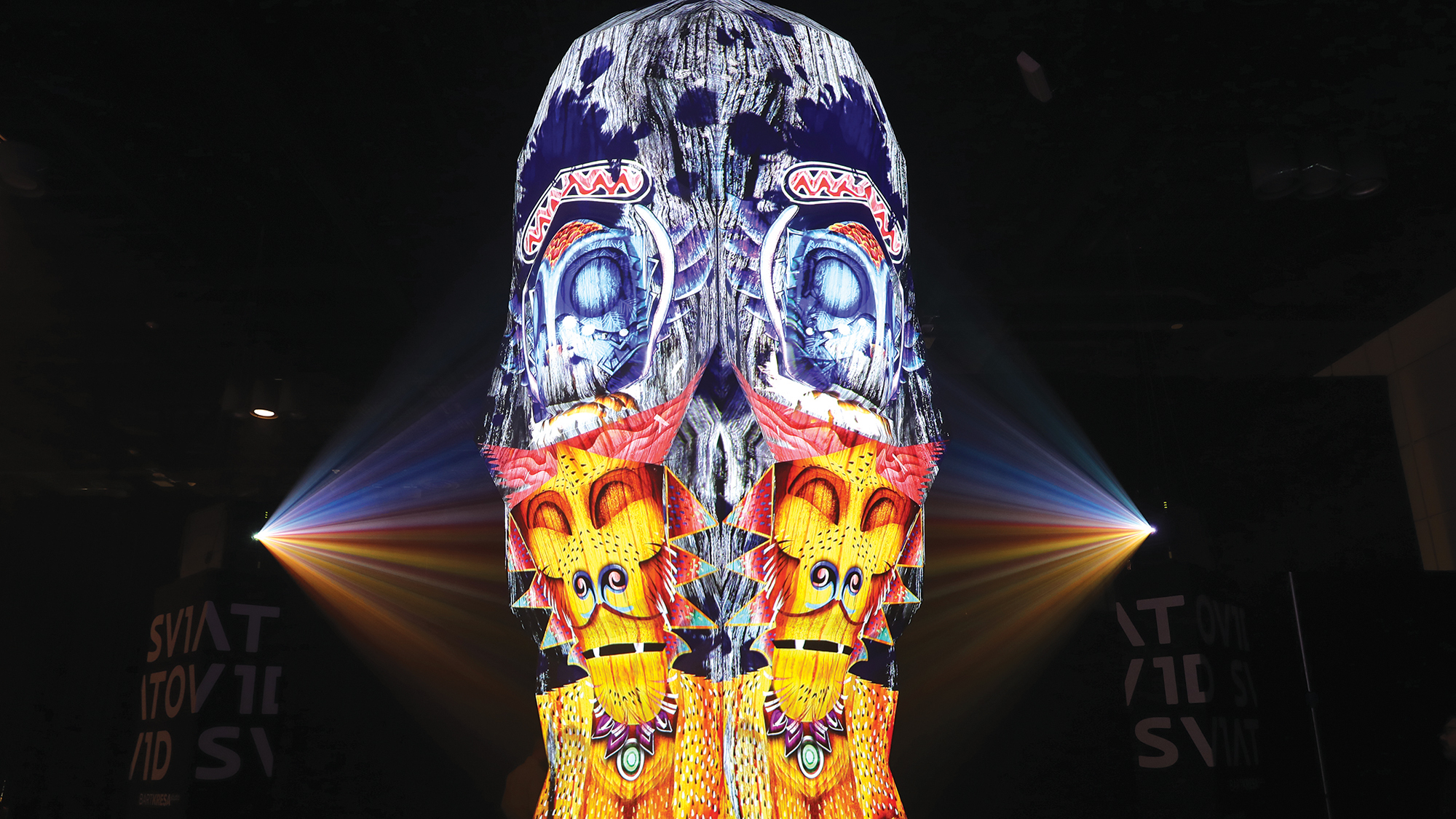 Bart Kresa's Sviatovid projection sculpture at InfoComm 2019.
