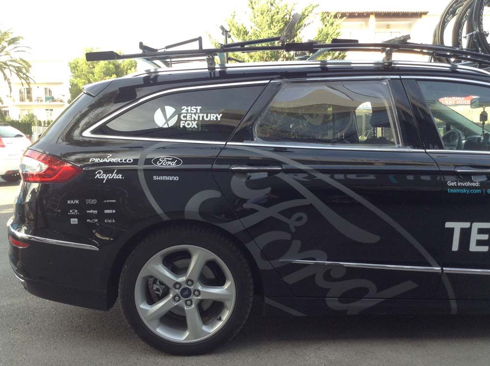 A side view of the new Ford Team Sky vehicles