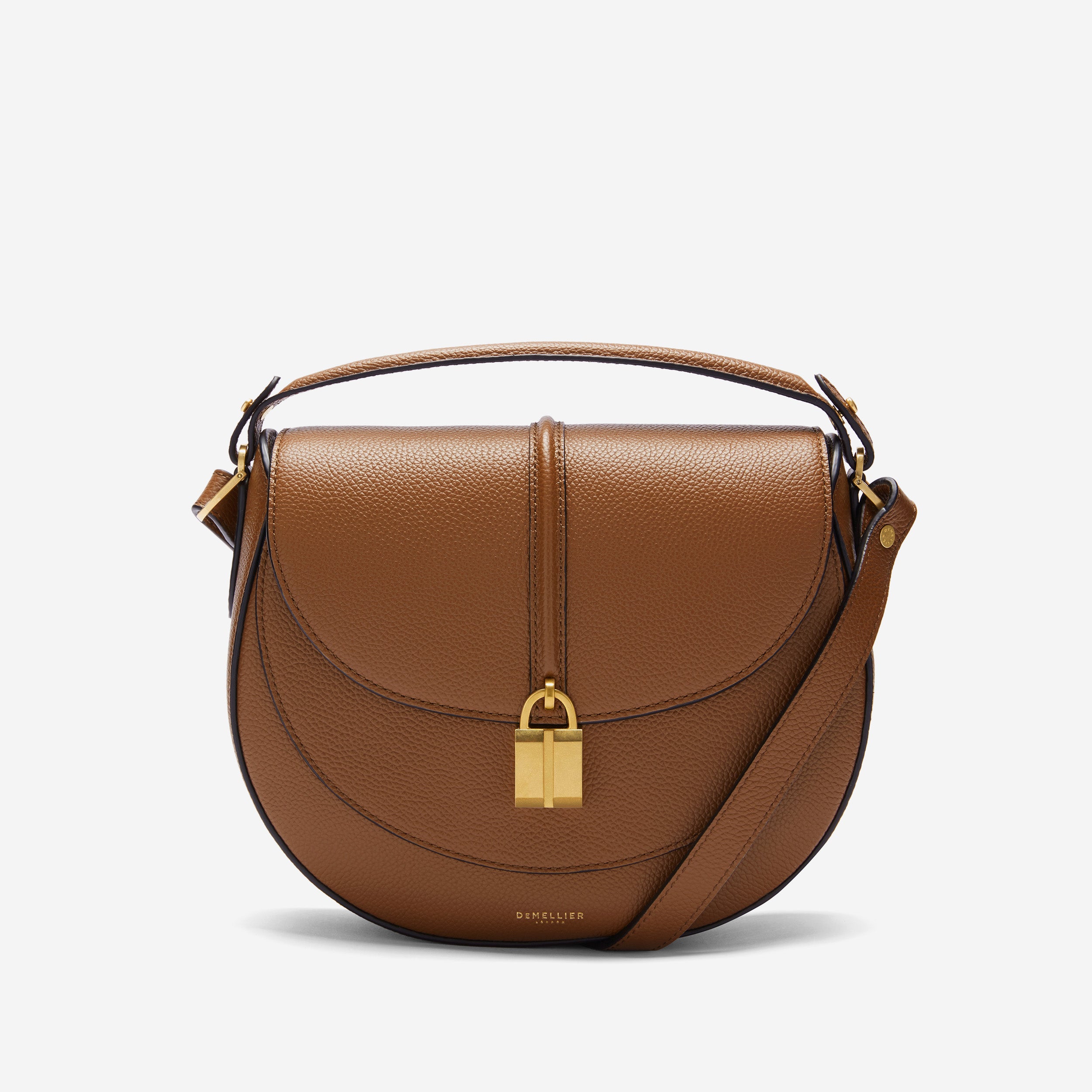 The Siena Saddle | Tan Small Grain | Demellier