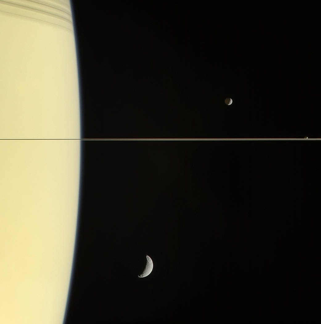 saturn, moons, rings