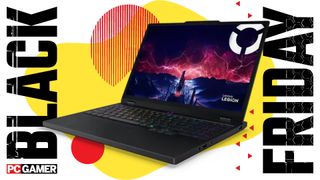 The Lenovo Legion 5 Gen 10 RTX 5060 on a Black Friday deals background