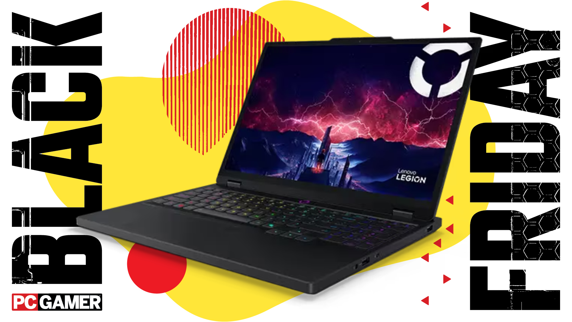 The Lenovo Legion 5 Gen 10 RTX 5060 on a Black Friday deals background