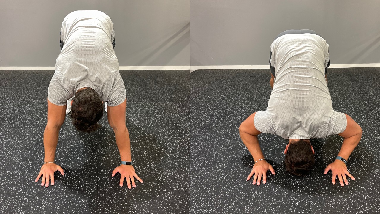 Pike press-up demonstrated by James Middleton