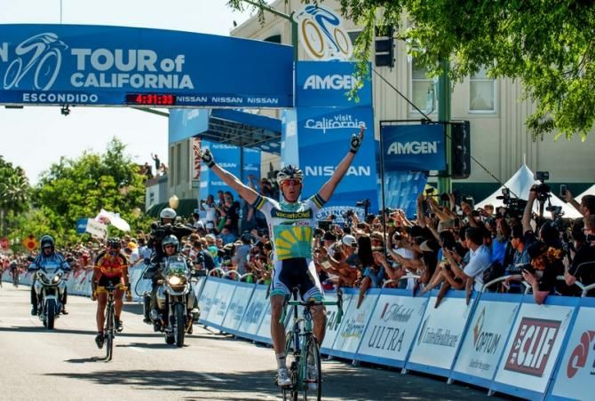 Lieuwe Westra (Vacansoleil-DCM) celebrates his win on Stage 1 of the 2013 Amgen Tour of California