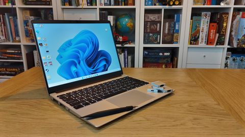 Framework Laptop DIY Edition on a wood desk