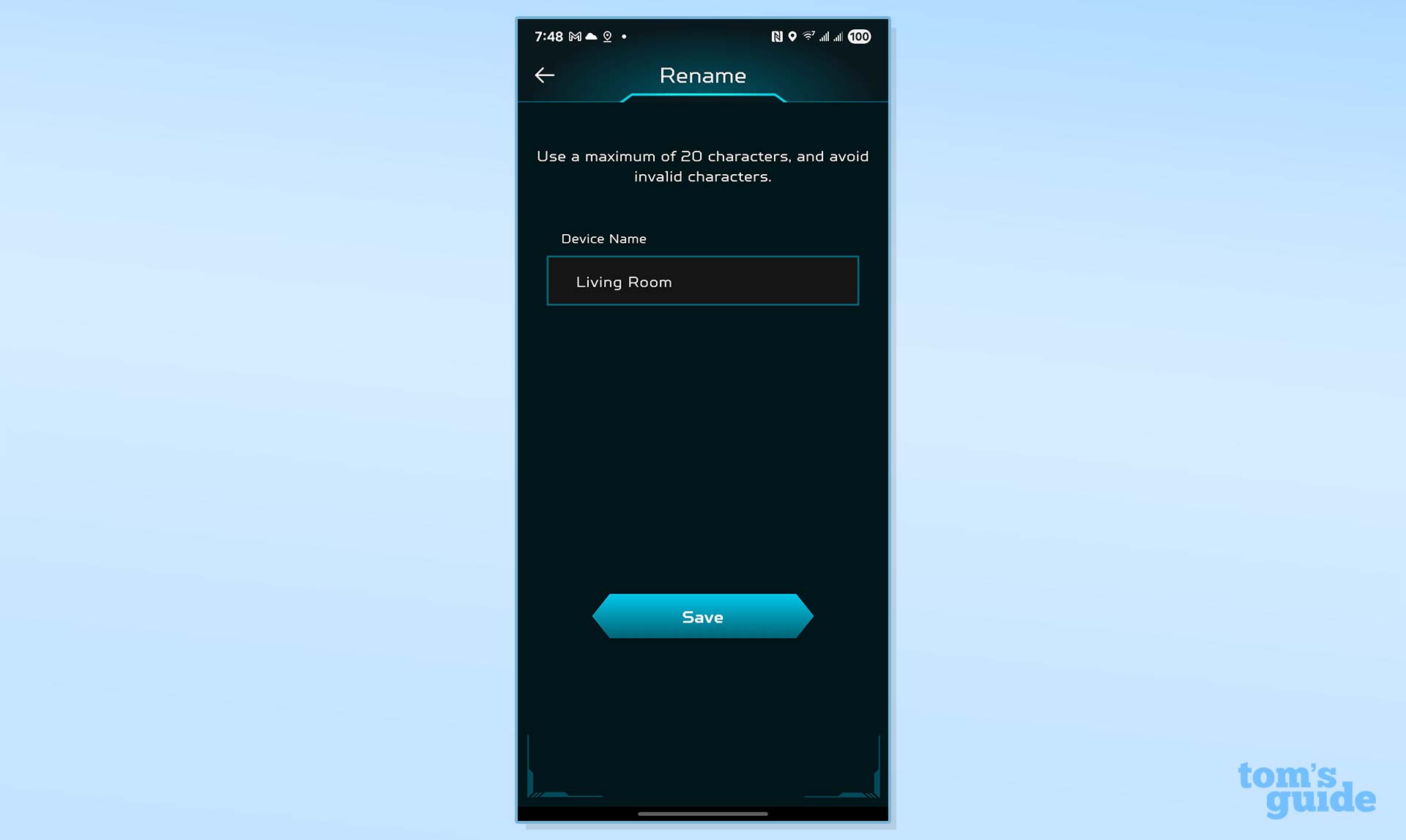 A screenshot of the Acer Predator Connect T7 app.