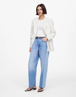 Madewell, Pieced Barrel-Leg Jeans in Redlands Wash