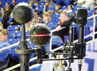Ambisonic tests capture basketball and football at Middle Tennessee State University.