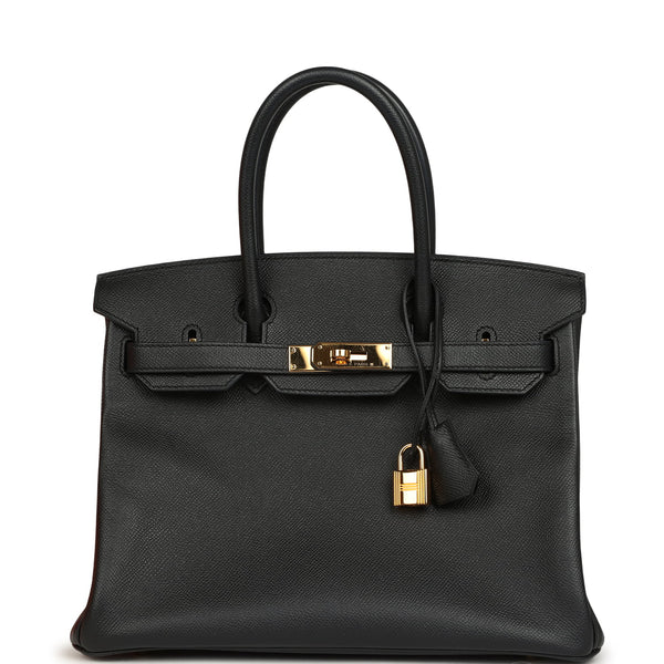 Pre-Owned Hermes Birkin 30 Black Epsom Gold Hardware