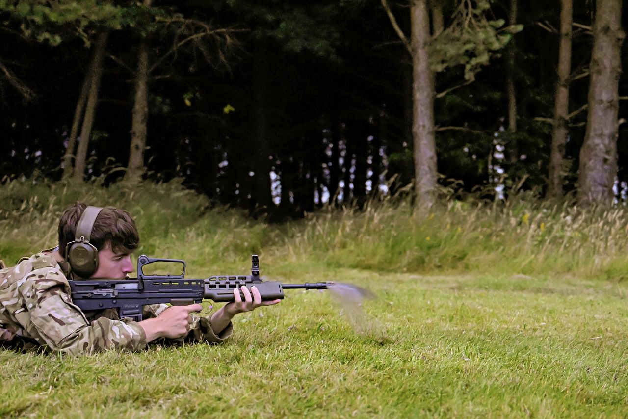 Bullet being fired from gun
