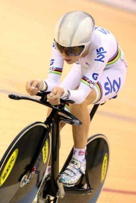 Laura Trott (Great Britain) on her way to win the Omium pursuit.