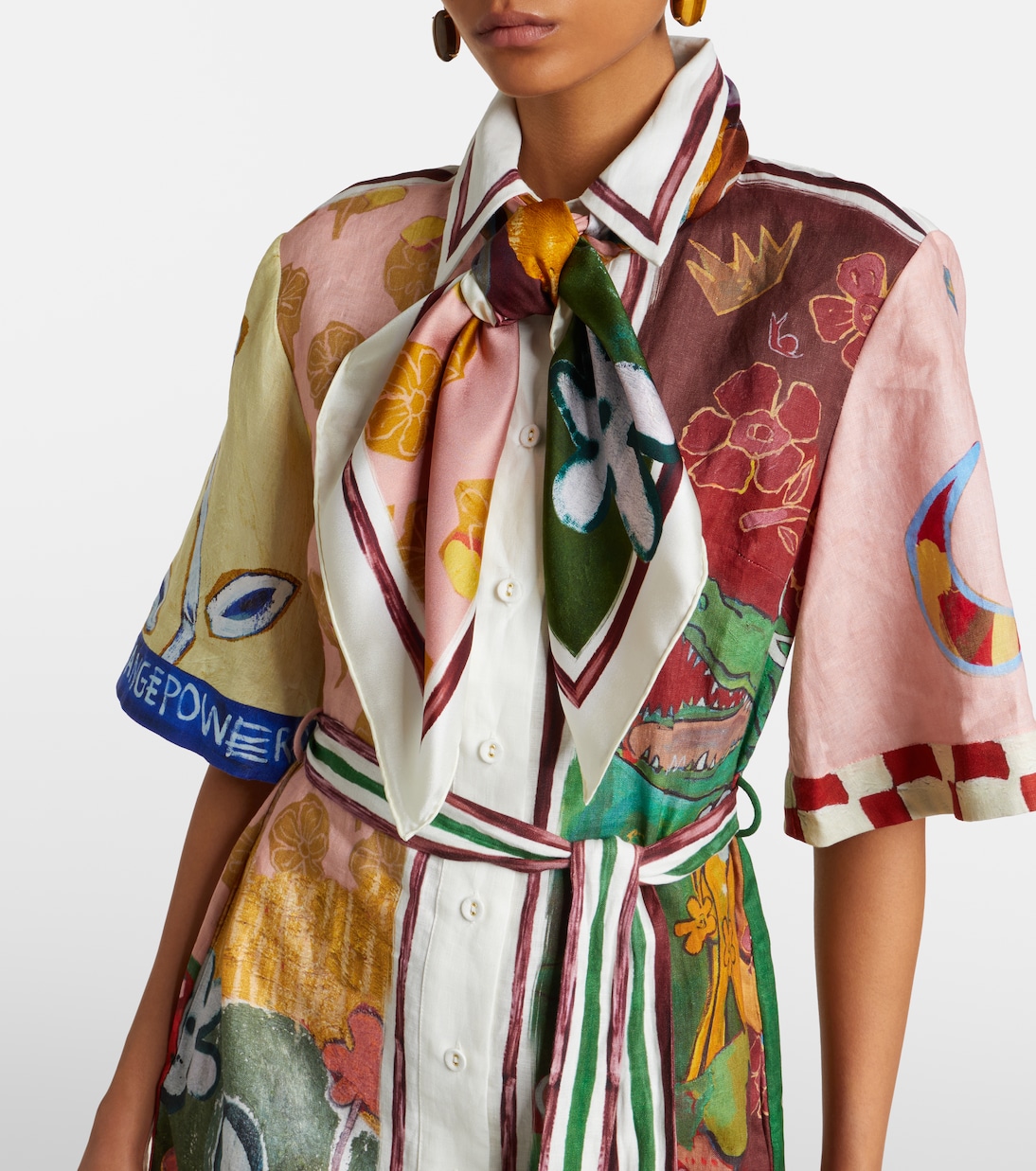X Mlak Printed Silk Twill Scarf
