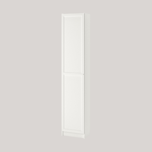 Billy / Oxberg Bookcase With Doors - White 40x41x202 Cm