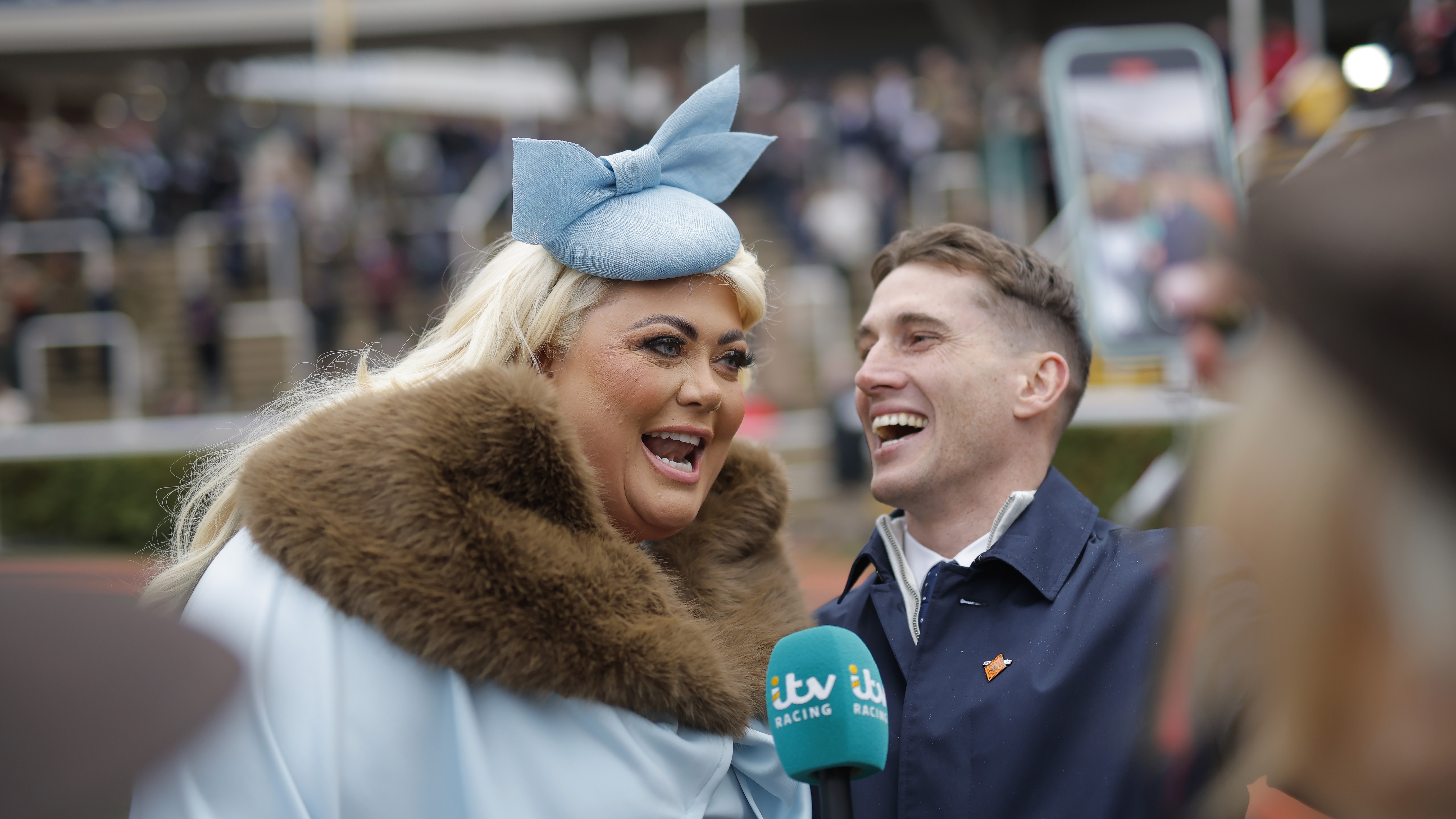 ITV&#039;s racing coverage including an interview with reality star Gemma Collins at Cheltenham festival in March 2025.