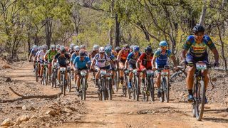 Mountain bike riders racing in the outback of Australia in Crocodile Trophy in Australia