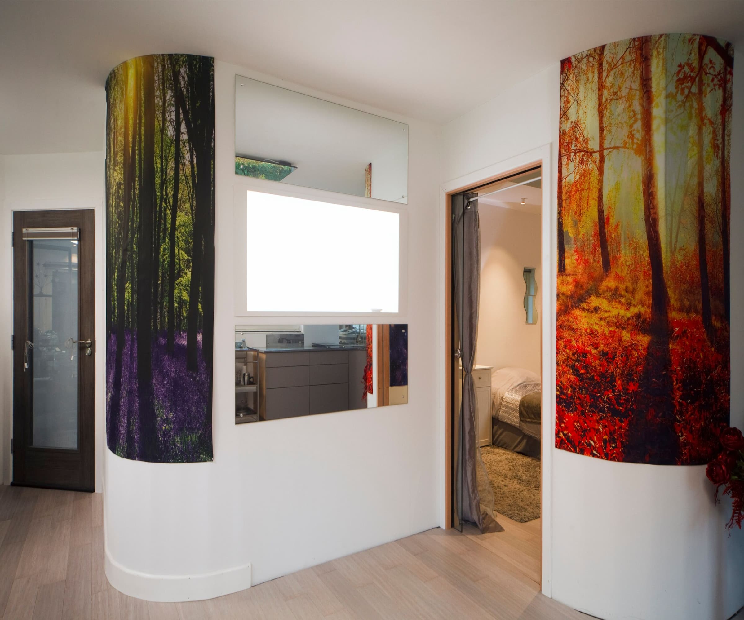 A hallway leading to the upstairs bedrooms