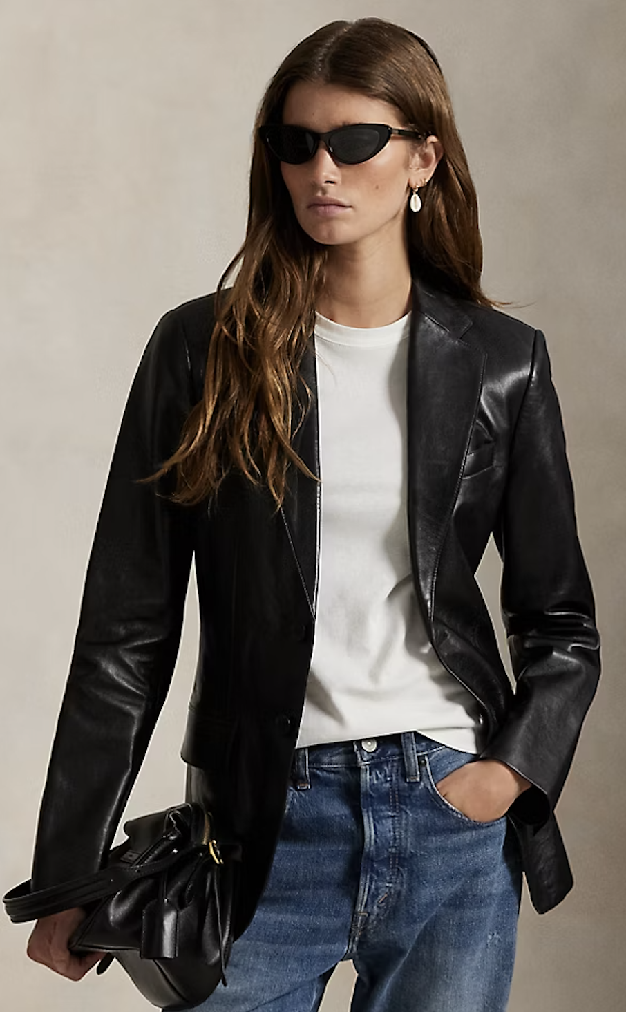 Ralph Lauren, Single-Breasted Lambskin Blazer