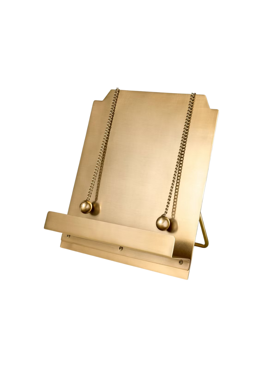 Brass Cookbook Holder With Weighted Chains