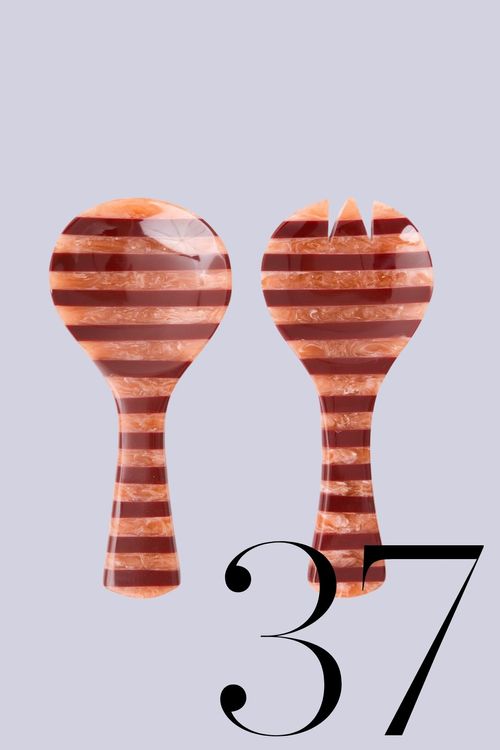 Stripe Resin Salad Servers 