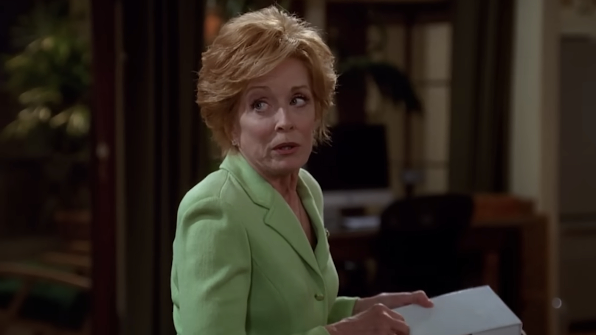Evelyn Harper (Holland) speaks to her son, Alan, about working for Walden Schmidt on Two and a Half Men.