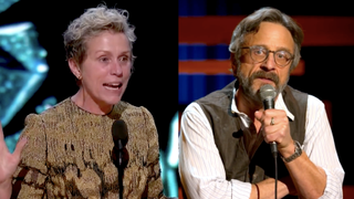 Still of Marc Maron from Netflix and Frances McDormand from the Academy Awards