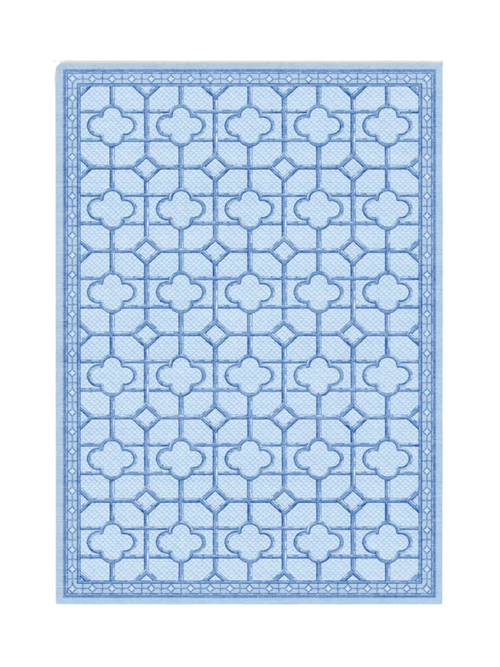 Mrs. Alice x Ruggable Shaded Bamboo Blue Outdoor Rug