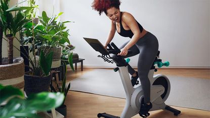 Woman pictured riding the Apex bike