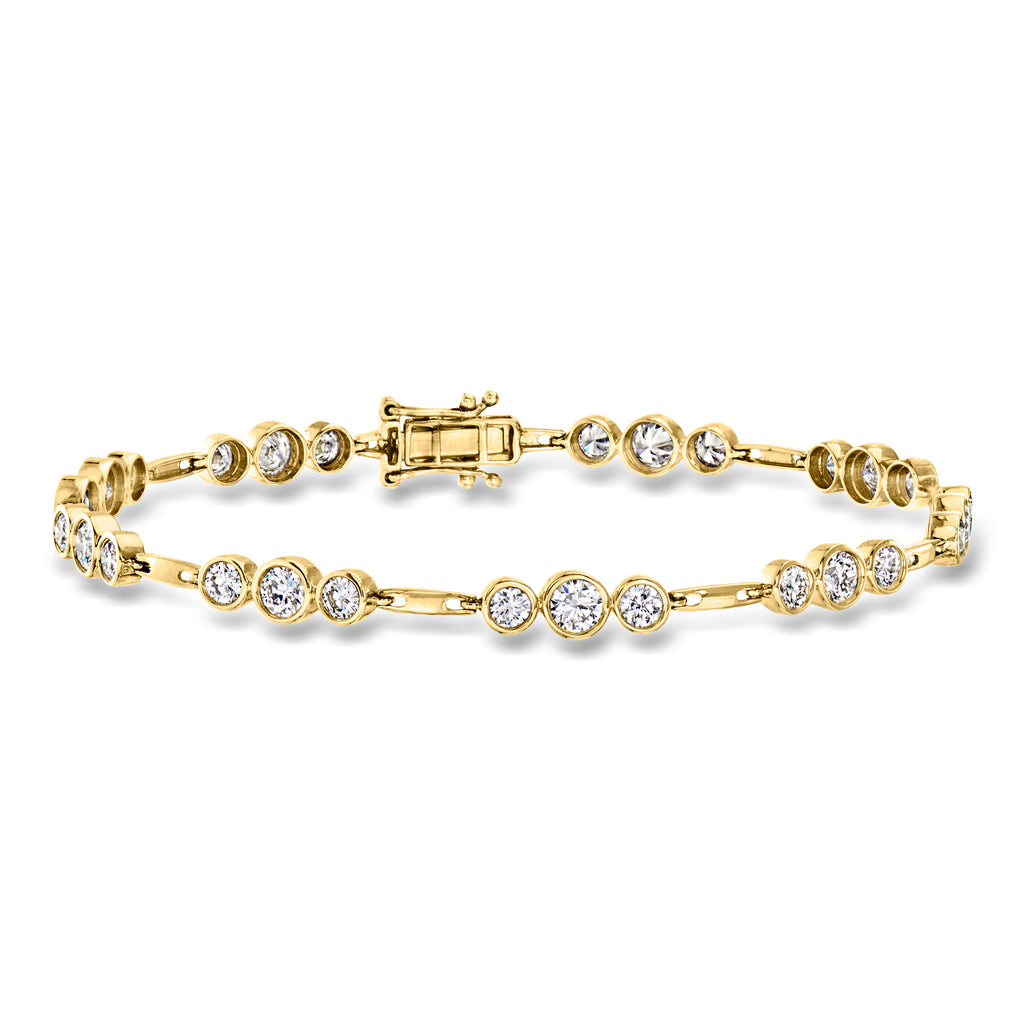 3.00 Ct. T.w. Bezel-Set Lab-Grown Diamond Station Bracelet in 14kt Yellow Gold