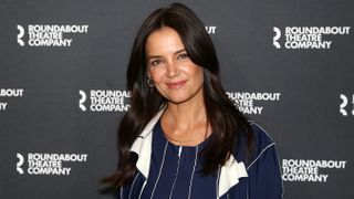 Katie Holmes poses at a photo call for The Roundabout Theater Company production of the new play "The Wanderers"