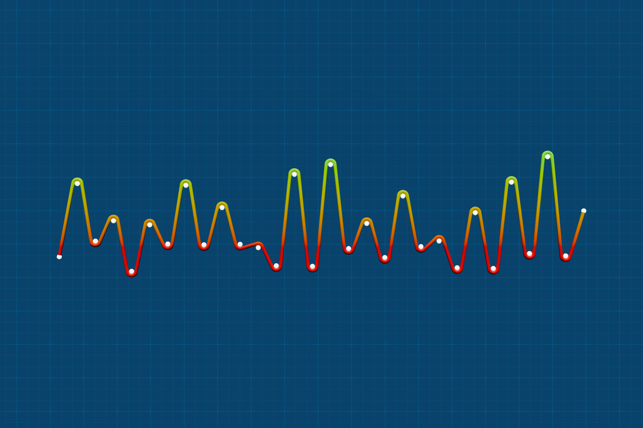 chart with fluctuations on blue grid background