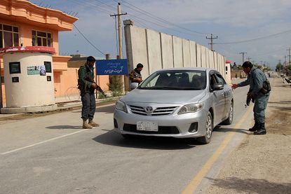 A checkpoint in Afghanistan in April.